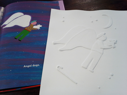 The final sculpted image is show beside the origional picture book image.